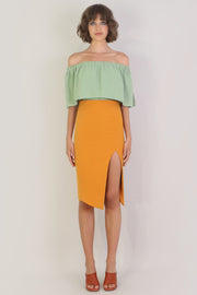 Tissue Asymmetric Split Skirt Earth