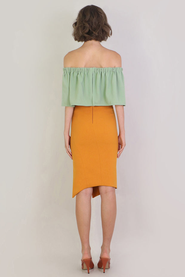 Tissue Asymmetric Split Skirt Earth