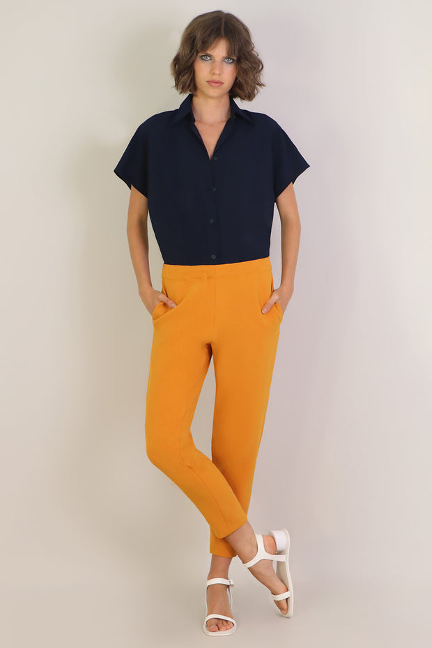 Circle Blouse Cap/Sl Navy