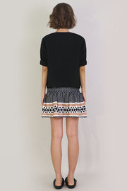 Tissue Swing Top With Pockets 3/4sl Black