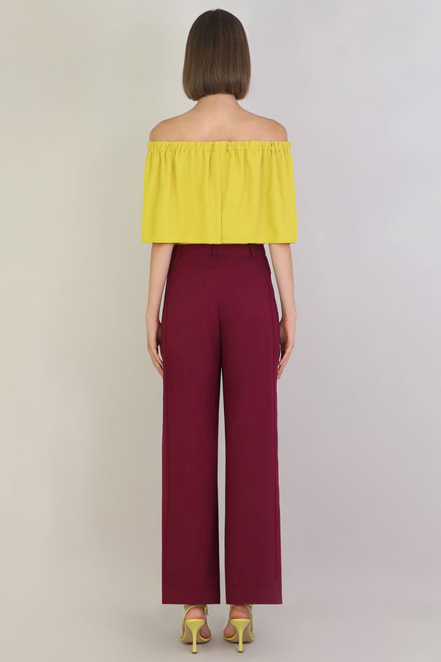 Fluid Split Wide Leg Pant Raspberry