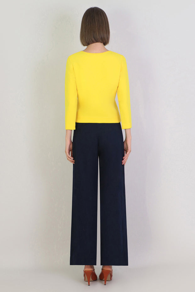 Tissue Crop Top 3/4sl Sunflower