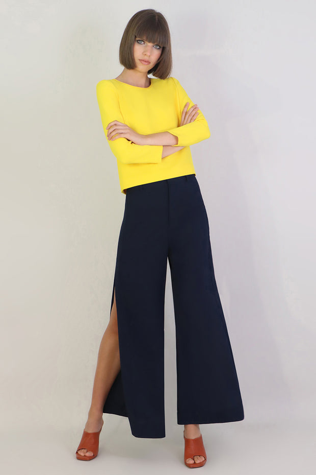 Tissue Crop Top 3/4sl Sunflower