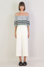Tissue Wide Leg Culotte Ivory