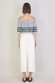 Tissue Wide Leg Culotte Ivory