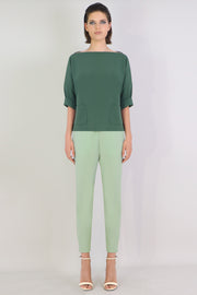 Tissue Swing Top With Pockets 3/4sl Khaki