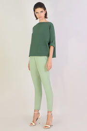 Tissue Swing Top With Pockets 3/4sl Khaki