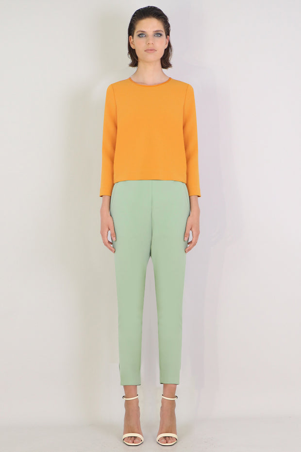 Tissue Crop Top 3/4sl Earth