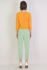 Tissue Crop Top 3/4sl Earth