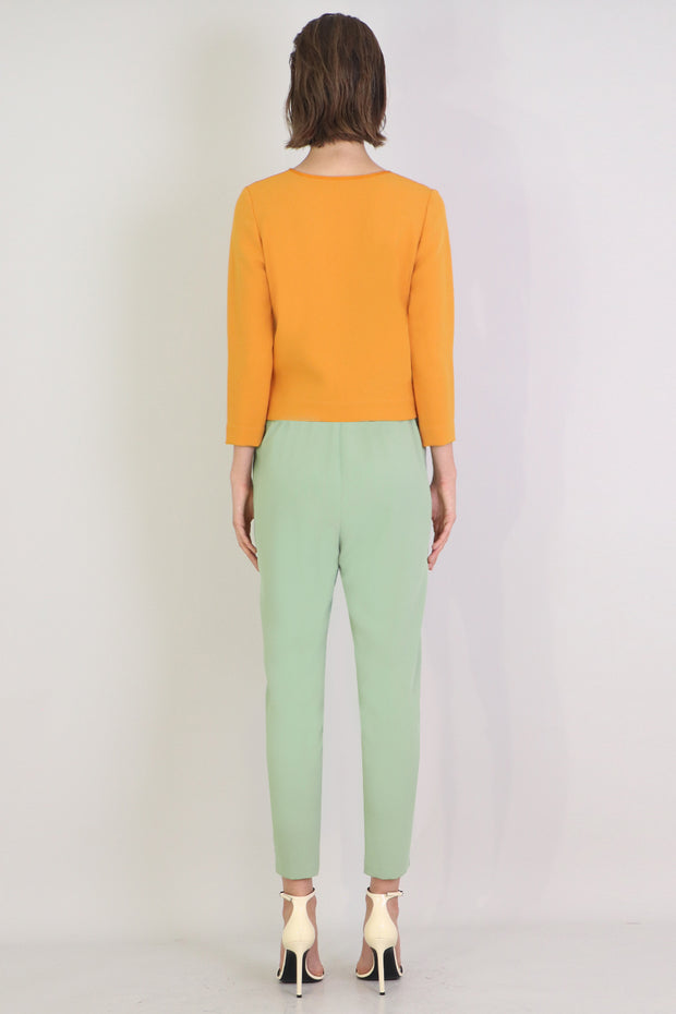 Tissue Crop Top 3/4sl Earth