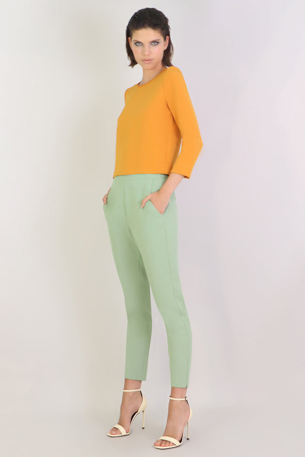 Tissue Crop Top 3/4sl Earth