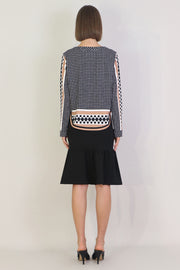 Tissue Midi Peplum Skirt Black
