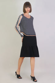 Tissue Midi Peplum Skirt Black