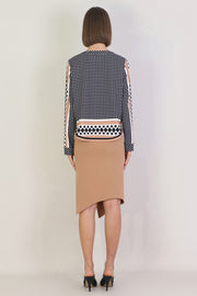 Tissue Asymmetric Split Skirt Nutmeg