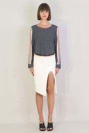 Tissue Asymmetric Split Skirt Ivory