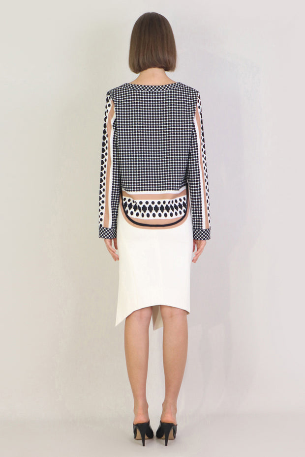 Tissue Asymmetric Split Skirt Ivory