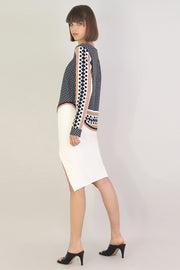 Tissue Asymmetric Split Skirt Ivory