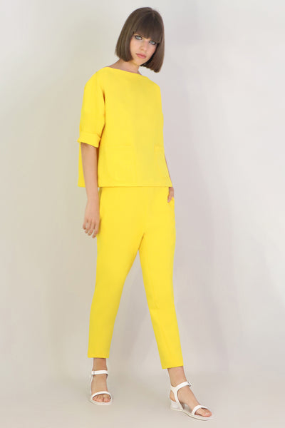 Tissue Swing Top With Pockets 3/4sl Sunflower