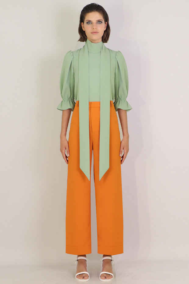 Fluid Victoriana Blouse L/s Sage