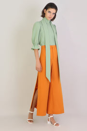 Fluid Split Wide Leg Pant Orange
