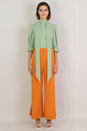 Fluid Split Wide Leg Pant Orange