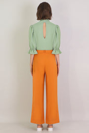 Fluid Split Wide Leg Pant Orange