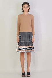 Tissue Crop Top 3/4sl Nutmeg