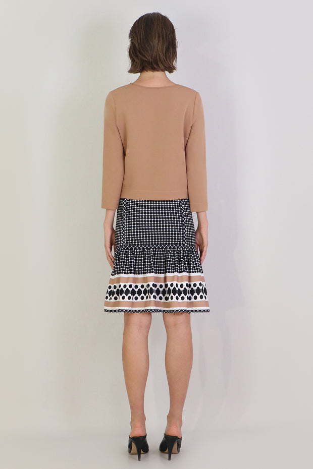 Tissue Crop Top 3/4sl Nutmeg