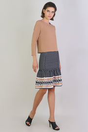 Tissue Crop Top 3/4sl Nutmeg