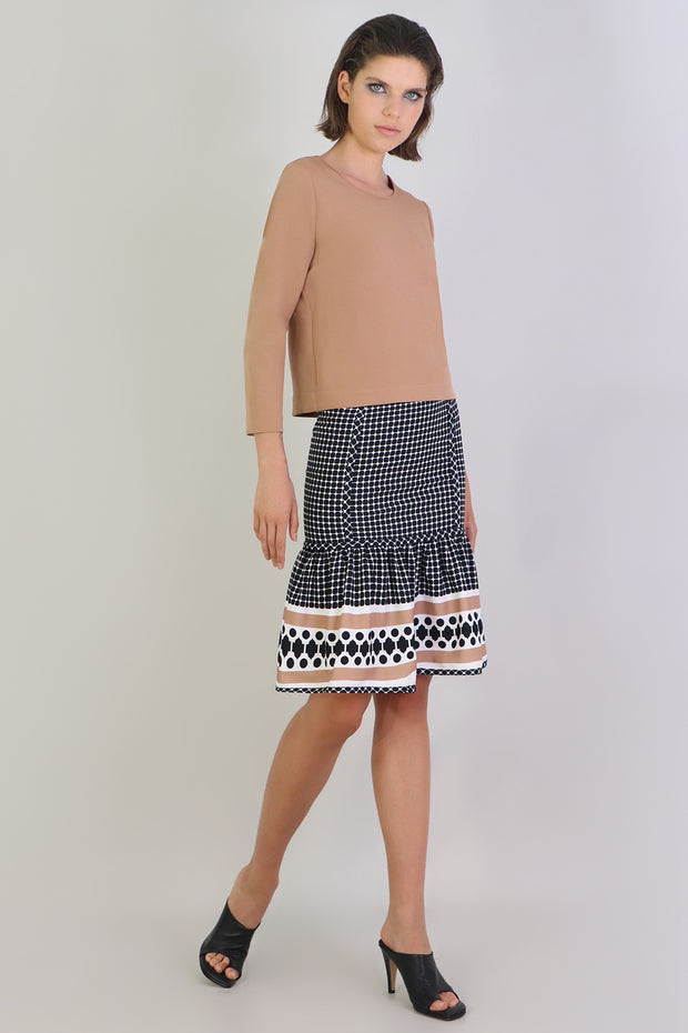 Tissue Crop Top 3/4sl Nutmeg