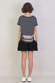 Tissue Mini Peplum Skirt Black