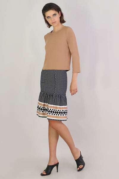 Tissue Crop Top 3/4sl Nutmeg