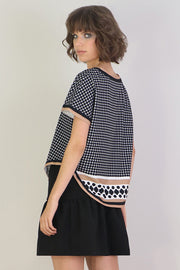Tissue Mini Peplum Skirt Black