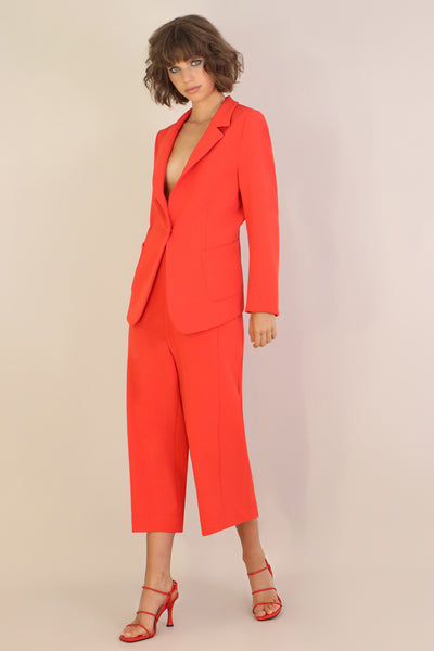 Tissue Wide Leg Culotte Red