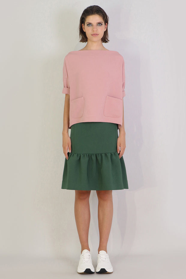 Tissue Swing Top With Pockets 3/4sl Pink