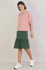 Tissue Swing Top With Pockets 3/4sl Pink