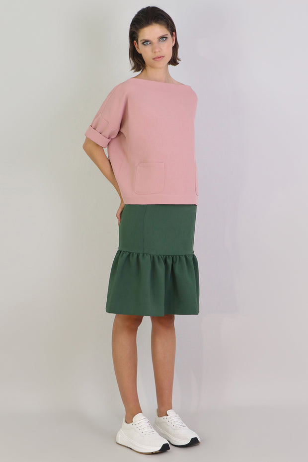 Tissue Swing Top With Pockets 3/4sl Pink
