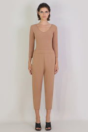 Tissue Bodice Top 3/4sl Nutmeg