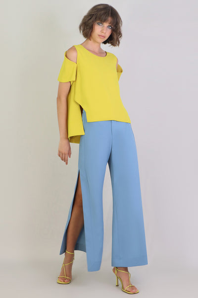 Fluid Split Wide Leg Pant Lake