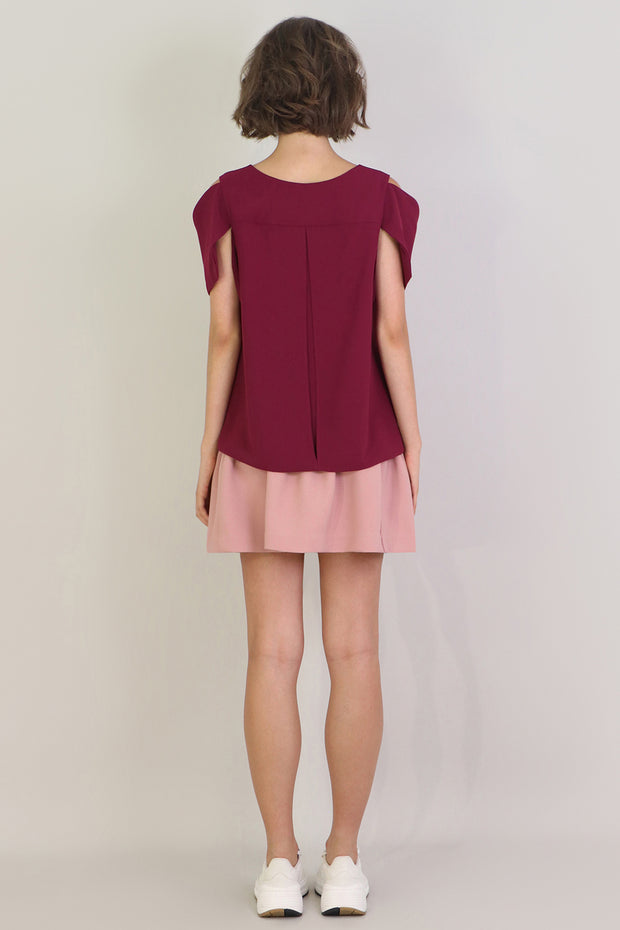 Tissue Mini Peplum Skirt Pink