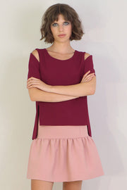 Tissue Mini Peplum Skirt Pink