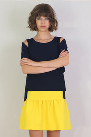 Fluid Split Sleeve Blouse Navy