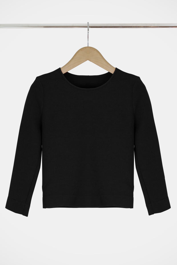 TISSUE CROP TOP 3/4SL IVORY