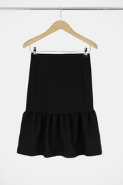 Tissue Midi Peplum Skirt Black