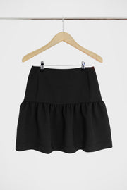 Tissue Mini Peplum Skirt Black