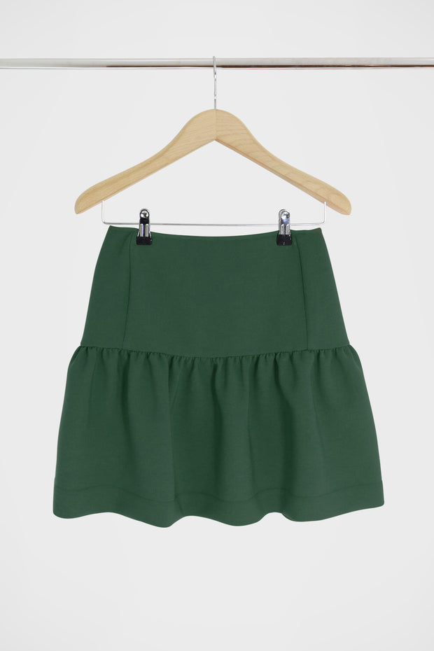 Tissue Mini Peplum Skirt Khaki