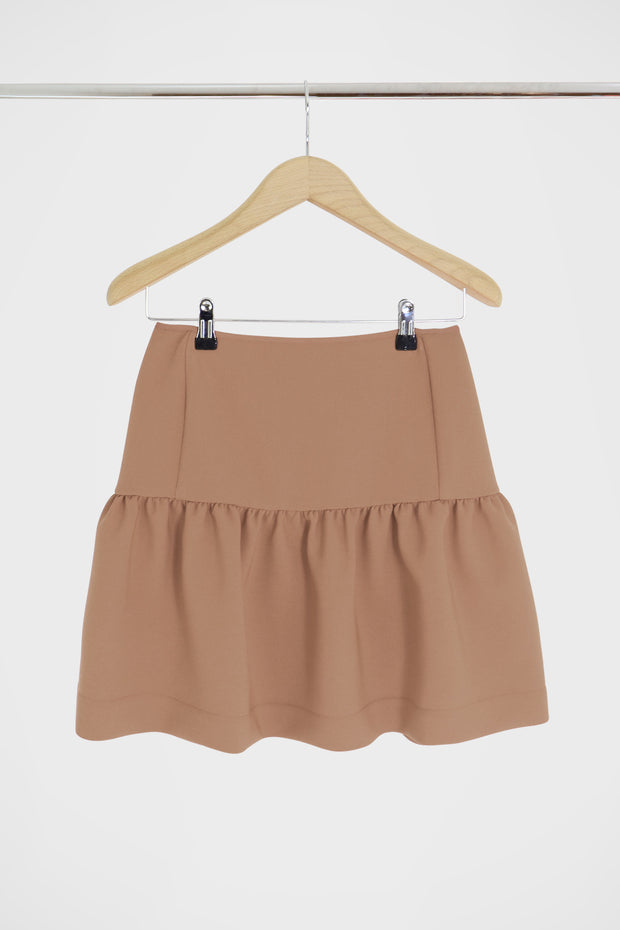 Tissue Mini Peplum Skirt Nutmeg