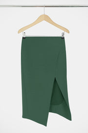 Tissue Asymmetric Split Skirt Khaki