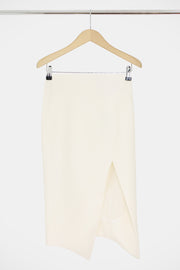 Tissue Asymmetric Split Skirt Ivory