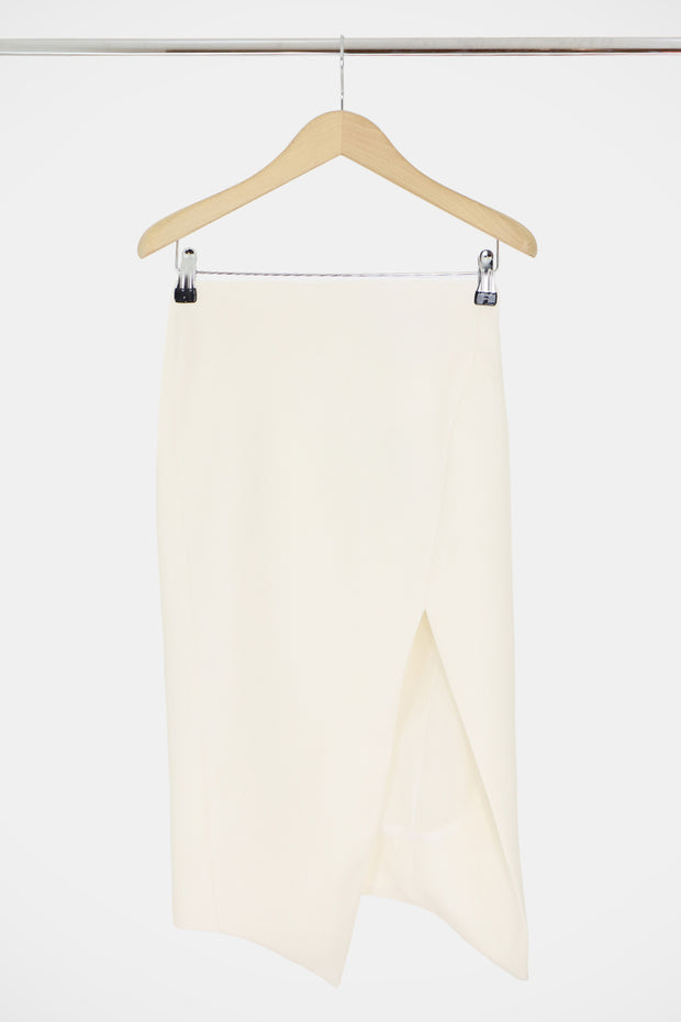 Tissue Asymmetric Split Skirt Ivory